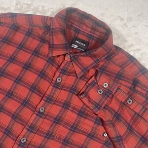 Marmot Men's XL Red Plaid Anderson Lightweight Flannel‎ Shirt Gorpcore